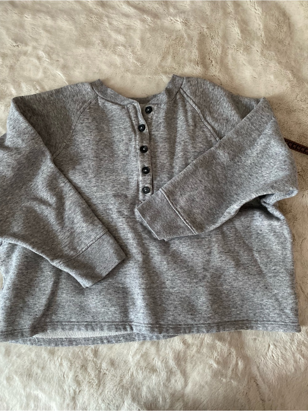 Madewell MWL women’s Betterterry gray Henley sweatshirt